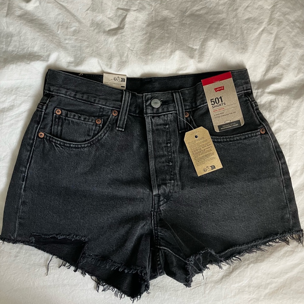 Levi's Women's Black Denim 501 Shorts